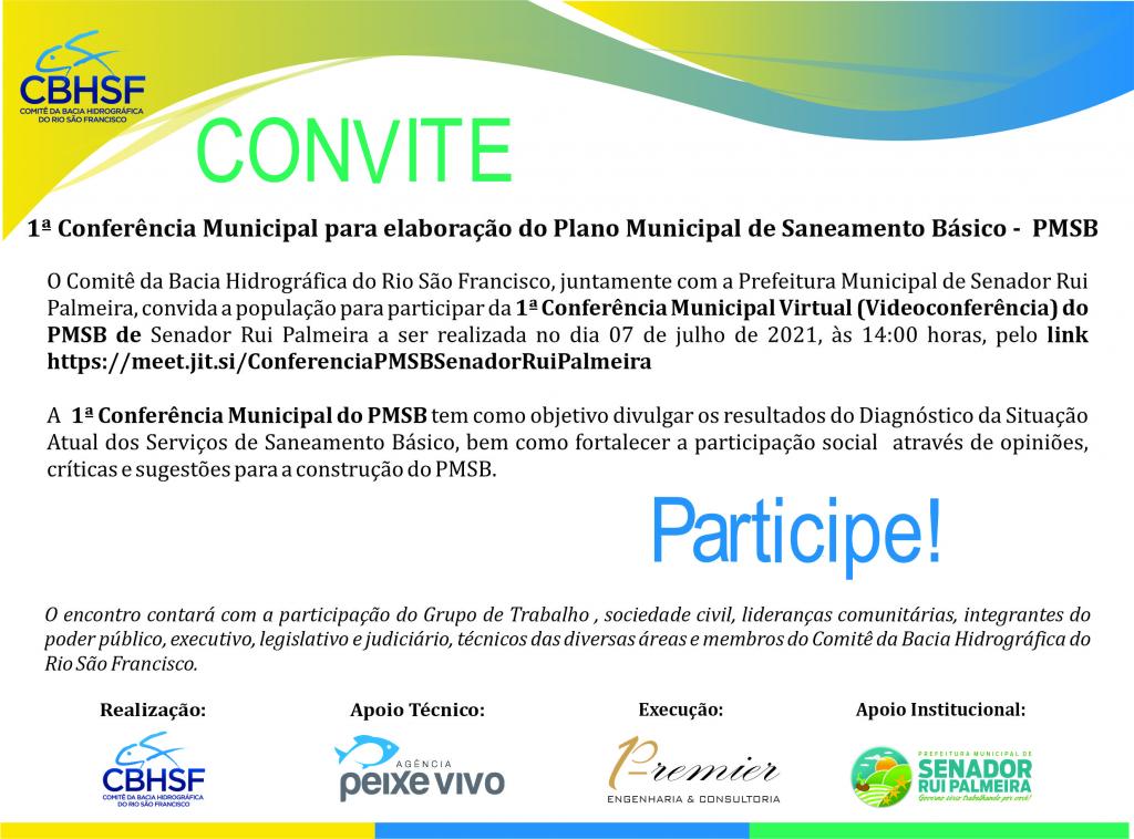 CONVITE 1ª Conferência Municipal para Elaboração do Plano Municipal de